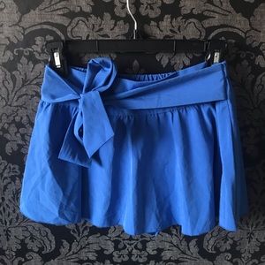 💙Blue Skirt with Shorts skort with tie-able bow💙